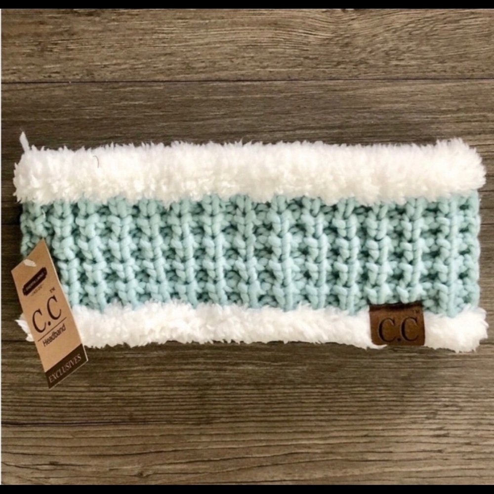 C.C Mint Sherpa Lined Headband
